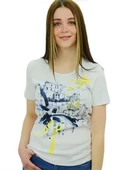 Baskılı Beyaz T-Shirt - 1
