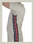 Boyu Uzun Yanı Şeritli Krem T-shirt thumbnail 3