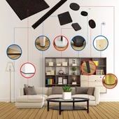 Mobilya Keçesi Sese ve Çizilmeye Son Yapışkanlı 20mmx60Ad-Yuvarlak - 9