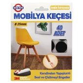 Mobilya Keçesi Sese ve Çizilmeye Son Yapışkanlı 25mmx40Ad-Yuvarlak - 7