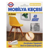 Mobilya Keçesi Sese ve Çizilmeye Son Yapışkanlı 25mmx40Ad-Yuvarlak - 5