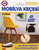 Mobilya Keçesi Sese ve Çizilmeye Son Yapışkanlı 25mmx40Ad-Yuvarlak - 1