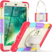 Apple iPad Air 2 9.7 Uyumlu Askılı Gökkuşağı Strap Tablet Kılıfı thumbnail 1