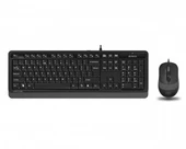 A4 TECH F1010 Q USB GRİ TR MM KLAVYE+OPTİK MOUSE - 1