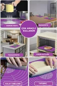 Tilbe Home Silikon Hamur Matı Hamur Açma Pasta Fırın Altlığı Matı Ölçülü Hamur Yoğurma Mor Orta Boy 50X40 - 3