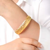 15 gr(gram) 15 mm 22 Ayar İşçiliksiz Şarnelli Bilezik TB0015-102 thumbnail 2