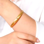 12 gr(gram) 12 mm 22 Ayar İşçiliksiz Şarnelli Bilezik TBC0012-112 thumbnail 2