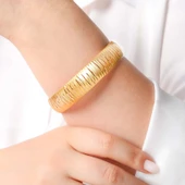 15 gr(gram) 15 mm 22 Ayar İşçiliksiz Şarnelli Bilezik TBC015-115 thumbnail 2