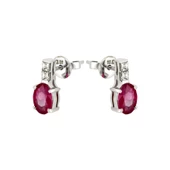 1,69 Ct Pırlantalı Yakut Küpe - 1