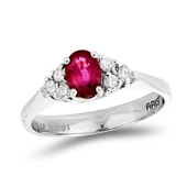 0,79 Ct Pırlanta Yakut Yüzük - 1