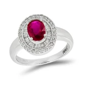 1,03 Ct Pırlanta Yakut Yüzük - 1