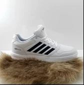 Bestof 074 Beyaz-Siyah Sneaker Düz Taban Hafif Rahat Spor Çift Ayakkabısı - 7