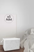 5 Adet Mini Boy Tela Kumaş Kıyafet Hurcu 45x40x30 Cm - 1