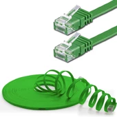 IRENIS CAT6 Kablo Yassı Ethernet Network Lan Ağ İnternet Kablosu  10 Metre Yeşil - 2