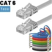 IRENIS CAT6 Kablo Yassı Ethernet Network Lan Ağ İnternet Kablosu  2 Metre Gri - 3