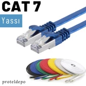 IRENIS CAT7 Kablo Yassı FTP Ethernet Network LAN Ağ Kablosu   7.50 Metre Siyah - 1