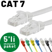 5 adet IRENIS CAT7 Kablo Ethernet Network İnternet LAN Kablosu   1 Metre Beyaz - 1