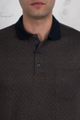 POLO YAKA CEPLİ KLASİK KESİM DESENLİ ERKEK T-SHİRT - 11