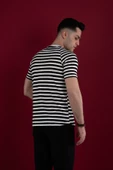SLİMFİT ÇİZGİLİ ÖRGÜ PAMUKLU ERKEK T-SHİRT - 8