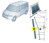 VW Transporter T5 2004-2010 Yan Sürgülü Cam Kilitleme Mandalı 7H0847781B - 3