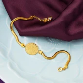 Balıksırtı Zincir Çeyrek Altınlı Bileklik thumbnail 6