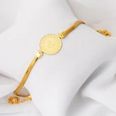 Balıksırtı Zincir Çeyrek Altınlı Bileklik thumbnail 3