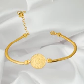 Balıksırtı Zincir Çeyrek Altınlı Bileklik thumbnail 5