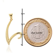 V Harfi 14 Ayar Altın Kolye thumbnail 4