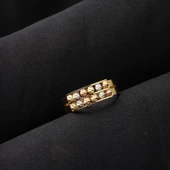 Çift Sıra Dorika Toplu Altın Yüzük thumbnail 4