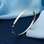 Çivili 14 Ayar Altın Kelepçe Bilezik thumbnail 3