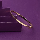 Çivili 14 Ayar Altın Kelepçe Bilezik thumbnail 6