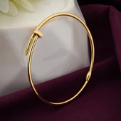 Taşsız 14 Ayar Çivi Altın Bilezik thumbnail 4