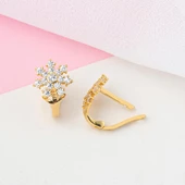 Kar Tanesi 14 Ayar Altın Çocuk Küpesi - 3