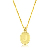 J Harfi Oval Altın Kolye thumbnail 1