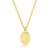 L Harfi Oval Altın Kolye thumbnail 1
