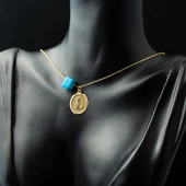 L Harfi Oval Altın Kolye thumbnail 2