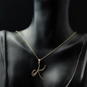 K Harfi Altın Kolye Ucu thumbnail 2