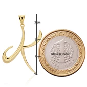 K Harfi Altın Kolye Ucu thumbnail 3