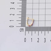 Kırmızı Beyaz 14 Ayar Altın Bebek Küpesi - 5