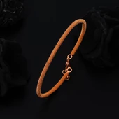 Stil Taşsız 14 Ayar Rose Altın Bilezik - 3
