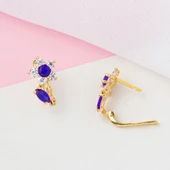 Taşlı Papatya Altın Çocuk Küpesi thumbnail 3