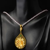 Petek Damla Tuğra Altın Kolye Ucu thumbnail 2