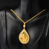 Yaprak Damla Tuğra Altın Kolye thumbnail 2