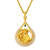 Damla Tuğra Yeşil Taşlı Altın Kolye thumbnail 1