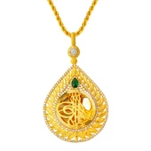 Yaprak Damla Tuğra Altın Kolye thumbnail 1