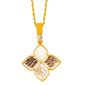 Zambak Kolye & Küpeli Altın Set thumbnail 4