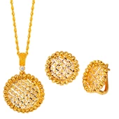 Yaşam Çiçeği Kolye & Küpeli Altın Set thumbnail 1