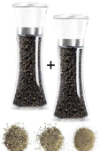 Tilbe Home Karabiber Tuz Değirmeni 2 Adet Seramik Bıçaklı Öğütücü Büyük Boy 2li Değirmen Seti thumbnail 1