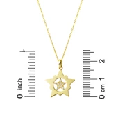 Yıldızlar İçinde Yıldız Altın Kolye thumbnail 5