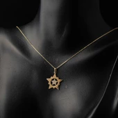 Yıldızlar İçinde Yıldız Altın Kolye thumbnail 2